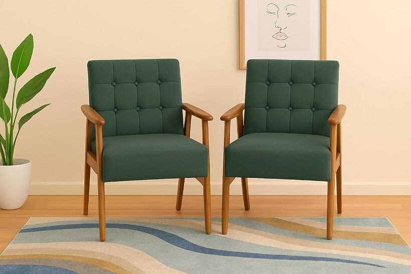 Mid-Century Armchair with Premium Upholstery